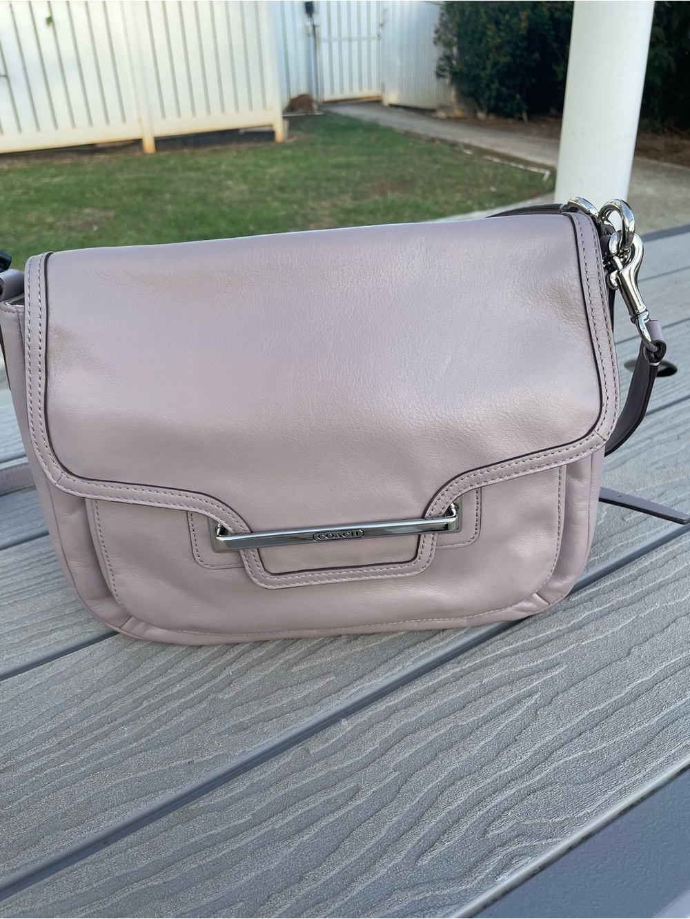 Coach Taylor Leather Shoulder Bag/ Crossbody in Taupe